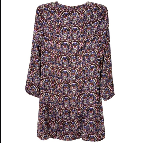 The Limited Paisley Long Sleeve A-Line Flare Purple Boho Drop Waist Dress Sz 12 - Picture 8 of 10